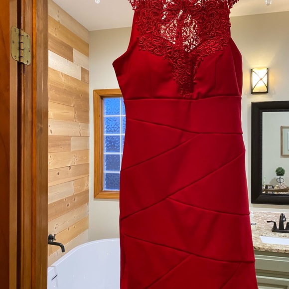 Red Lace Windsor Dress - Picture 3 of 6